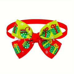 Christmas Dog Bowtie Collar Stylish Pet Neckwear for Dogs and Cats