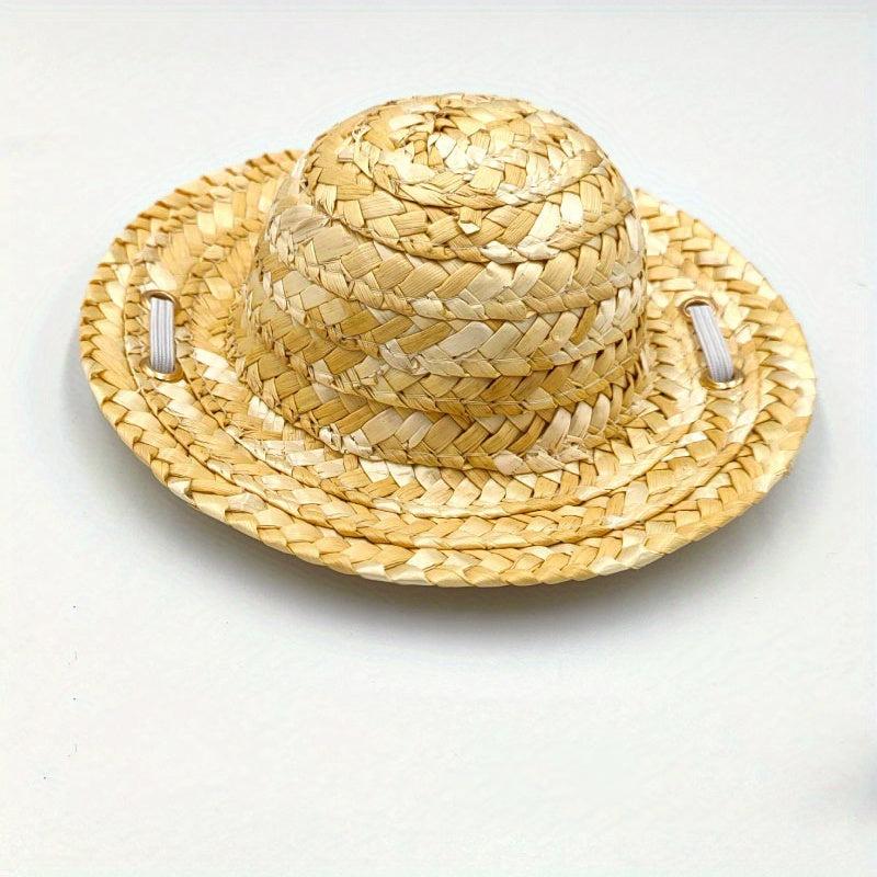 Adjustable Pet Sombrero Straw Hat for Sun Protection