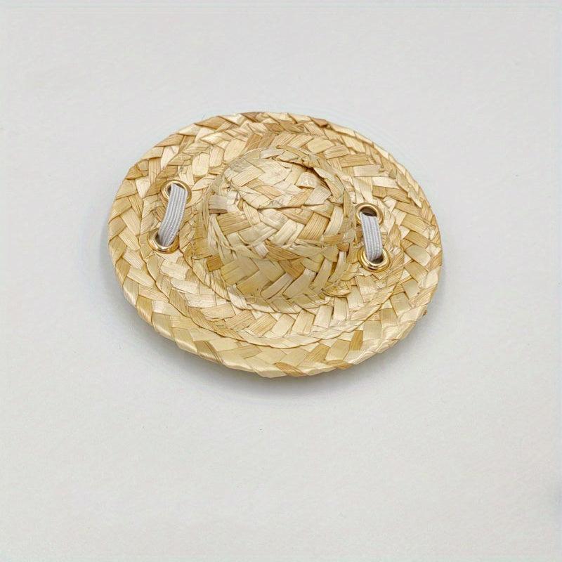 Adjustable Pet Sombrero Straw Hat for Sun Protection