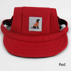 Red Sun Protective Dog Baseball Cap with Ear Holes