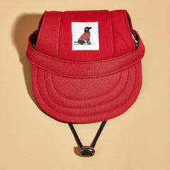Red Sun Protective Dog Baseball Cap with Ear Holes