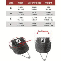 Red Sun Protective Dog Baseball Cap with Ear Holes