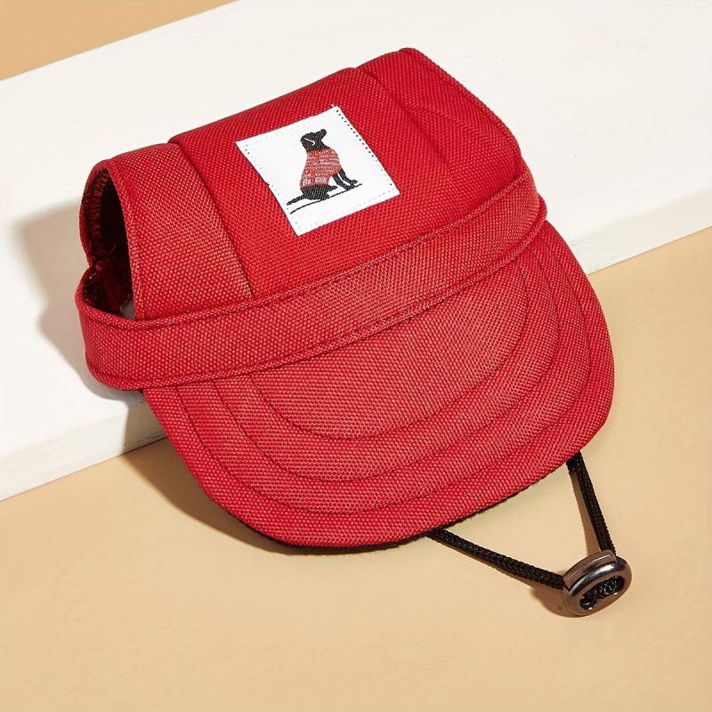 Red Sun Protective Dog Baseball Cap with Ear Holes