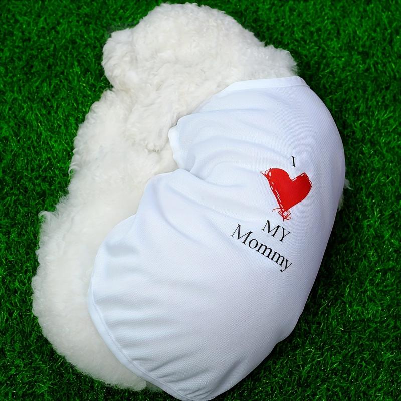 Breathable Love Mom Print Dog Vest Summer Pet T Shirt