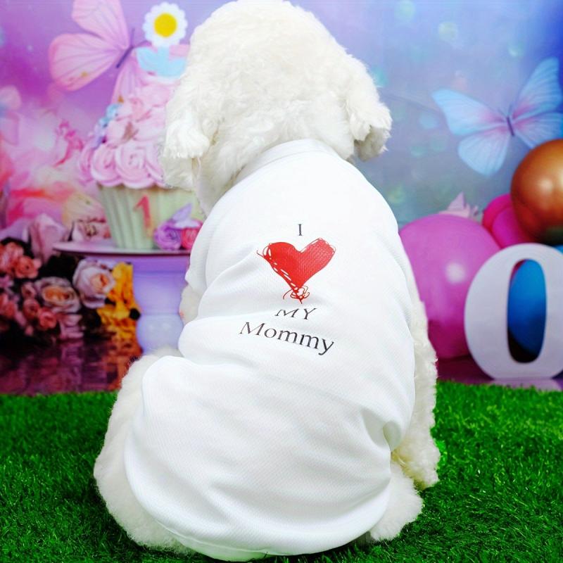Breathable Love Mom Print Dog Vest Summer Pet T Shirt