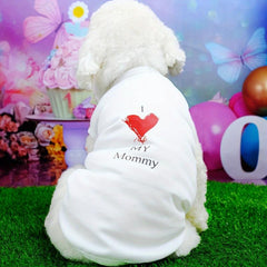 Breathable Love Mom Print Dog Vest Summer Pet T Shirt