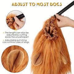 Adjustable Lion Wig with Ears for Dogs and Fun Mane Costume