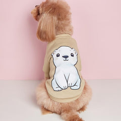Pet Print Sweatshirt with Bear Cartoon Decor
