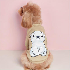 Pet Print Sweatshirt with Bear Cartoon Decor
