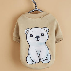 Pet Print Sweatshirt with Bear Cartoon Decor