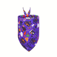 Halloween Pet Bandana Pumpkin Head Graphic Bib Dog Cat Scarf