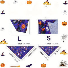 Halloween Pet Bandana Pumpkin Head Graphic Bib Dog Cat Scarf