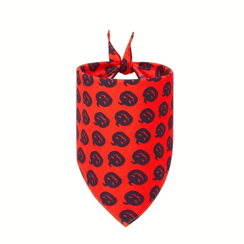 Halloween Pet Bandana Pumpkin Head Graphic Bib Dog Cat Scarf