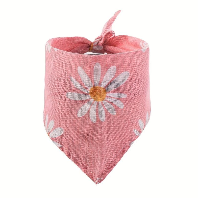 Flower Pattern Dog Bib Soft and Absorbent Pet Scarf