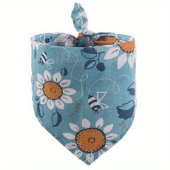 Flower Pattern Dog Bib Soft and Absorbent Pet Scarf
