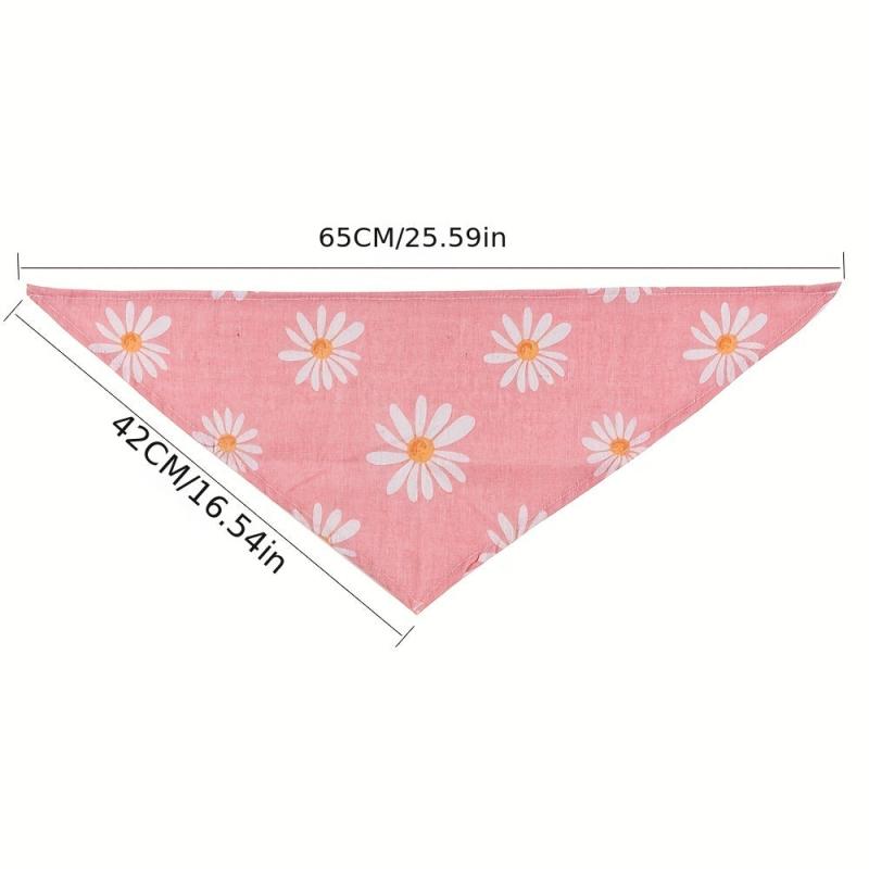 Flower Pattern Dog Bib Soft and Absorbent Pet Scarf