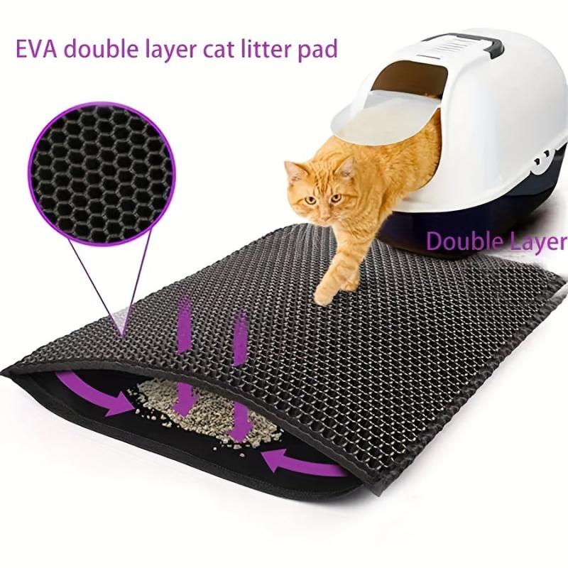 Cat Litter Pad Honeycomb Washable Mat Trapping Toilet Cleaning Supplies