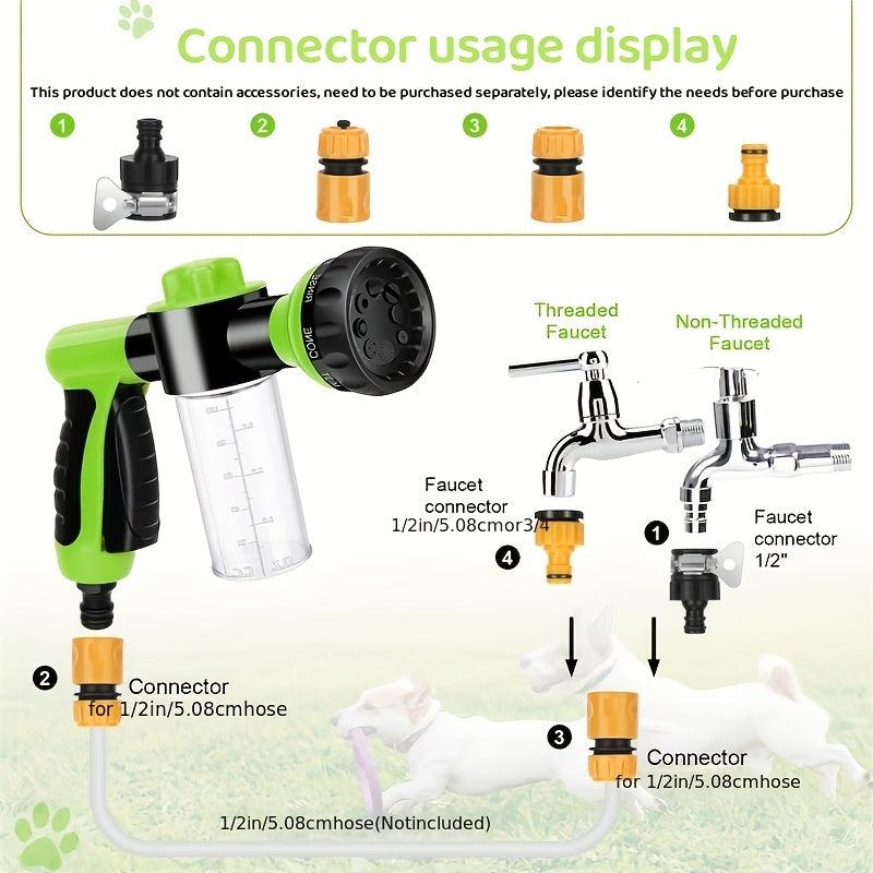 High Pressure Sprayer Nozzle Hose Dog Shower Gun 3 Mode Adjustable Pet Cleaning