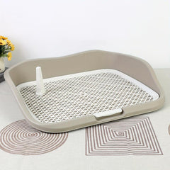 Washable Dog Potty Trainer with Raised Fence and Pee Post