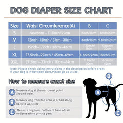 Washable Female Dog Diapers Reusable Pet Diapers For Small Medium Dogs