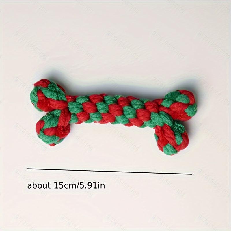 Christmas Dog Chew Toys - 6PCS Bite Resistant Rope Molar Toy