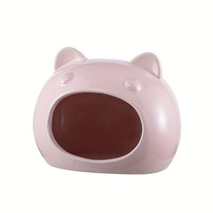 Ceramic Pet Cat House for Small Animals - Hamster Hideout Bed