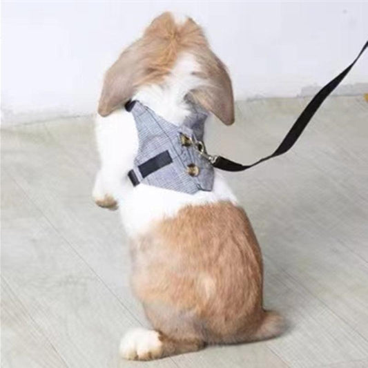 Rabbit Harness And Leash Set Bunny Vest With Button Decor Small Animal