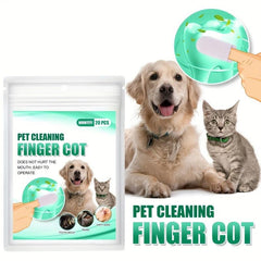 Pet Dental Care Wipes for Dogs & Cats - Teeth Cleaning Finger Wipes