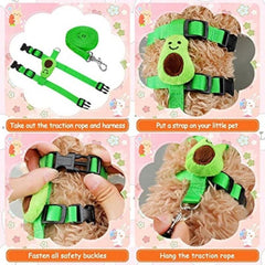 Adjustable Bunny Rabbit Harness And Leash Set For Small Pets - Fruit Pattern