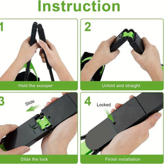 Portable Dog Poop Scooper with Long Handle - Durable Dog Waste Picker