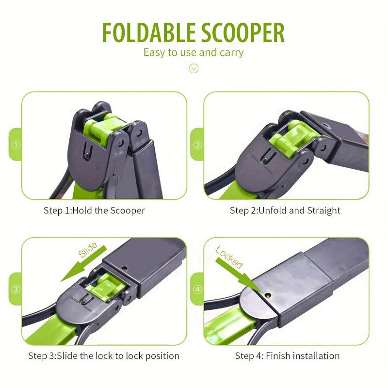 Portable Dog Poop Scooper with Long Handle - Durable Dog Waste Picker
