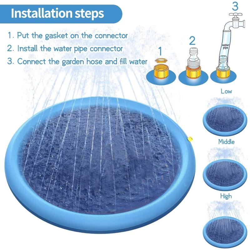 Inflatable Pet Sprinkler Pad Dog Swimming Pool Water Spray Mat