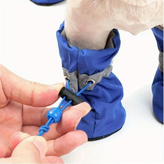 4pcs Waterproof Pet Rain Boots Anti dirty Scratch Durable Shoes