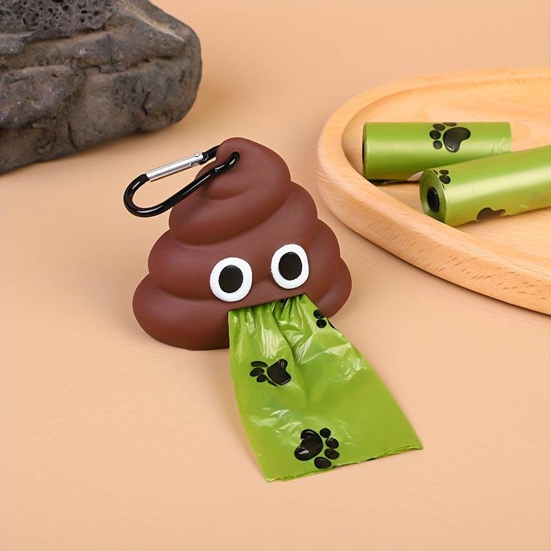 Poop Shaped Pet Garbage Bag Dispenser with Waste Bag for Cats and Dogs