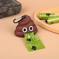 Poop Shaped Pet Garbage Bag Dispenser with Waste Bag for Cats and Dogs