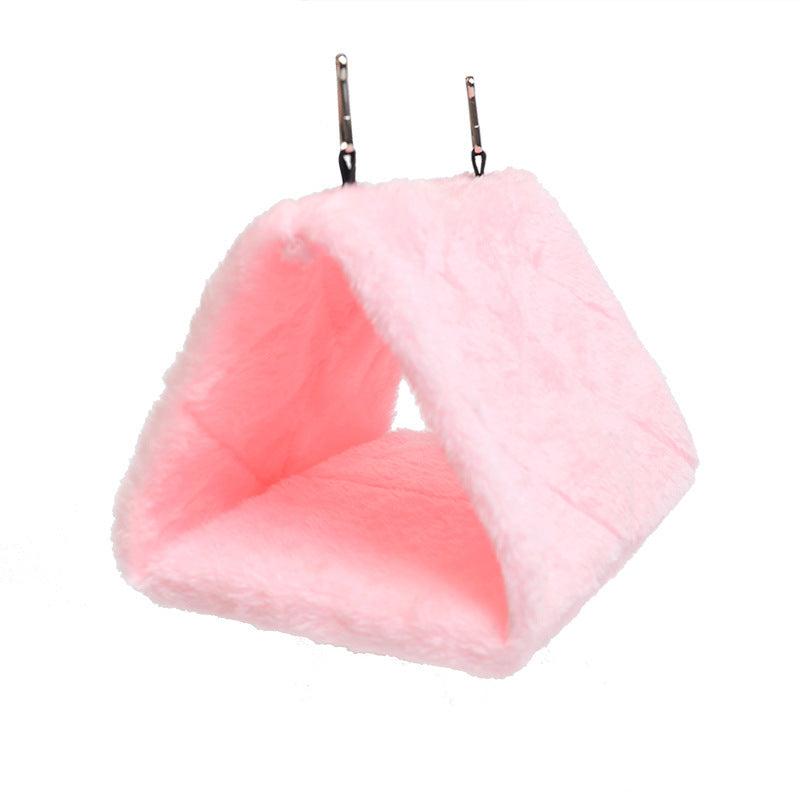 Parrot Bird Triangle Shape Fleece Hanging Bed For Parroket Winter Warmth