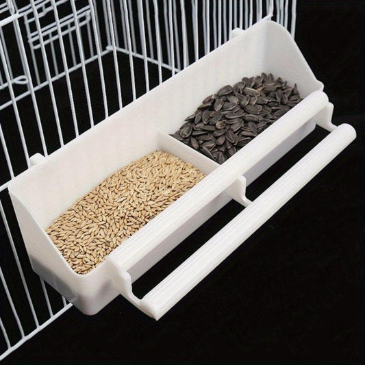 Double Plastic Pet Bird Water and Food Feeder Cup with Stand