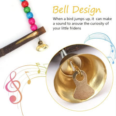 Rainbow Beads Log Standing Pole for Parrot Birds Fun Toy