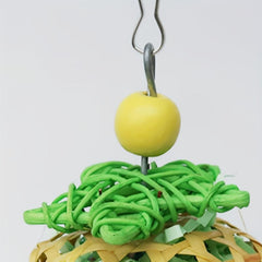 Interactive Bird Toy Rattan Ball with Paper Strips for Cage Enrichment