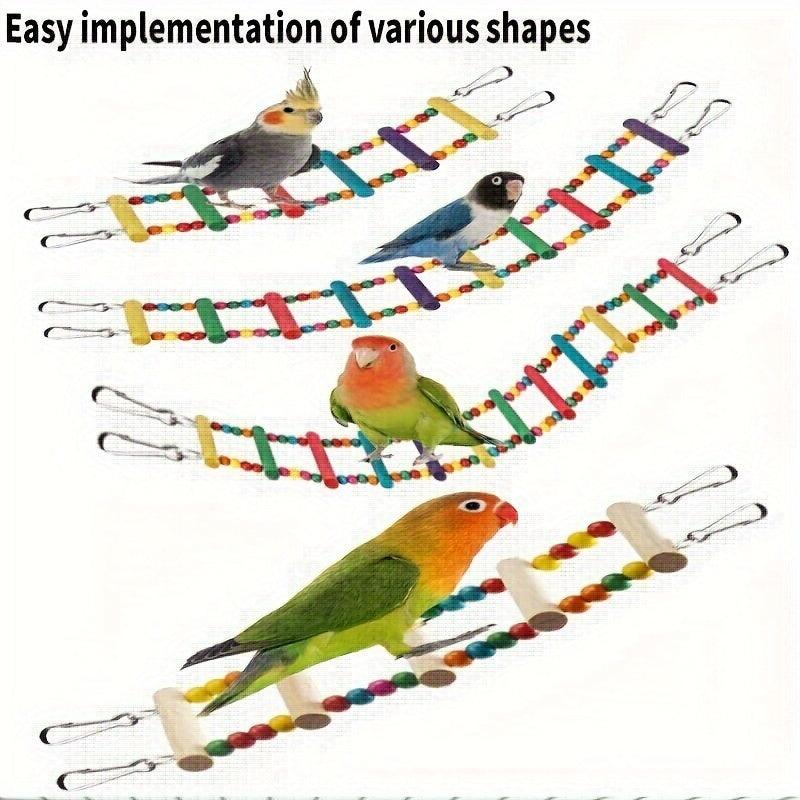 Colorful Beaded Bird Climbing Ladder Parrot Chew Toy