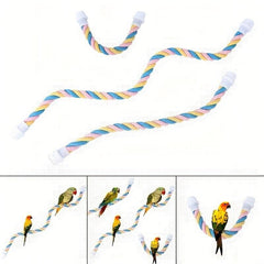 Bird Spiral Cotton Rope Perch U Shaped Toy for Cage