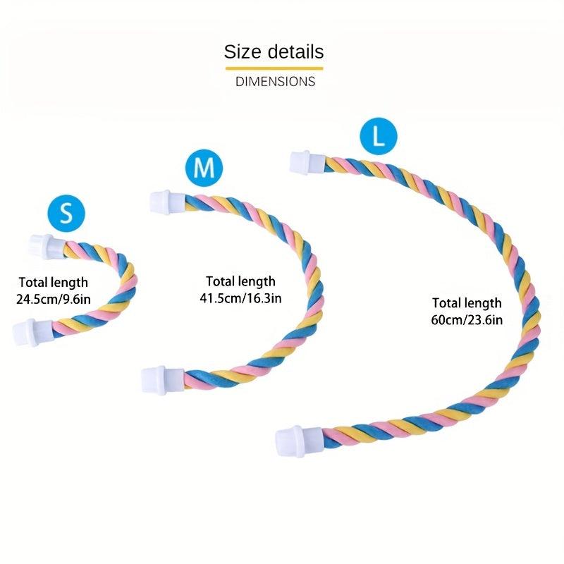 Bird Spiral Cotton Rope Perch U Shaped Toy for Cage