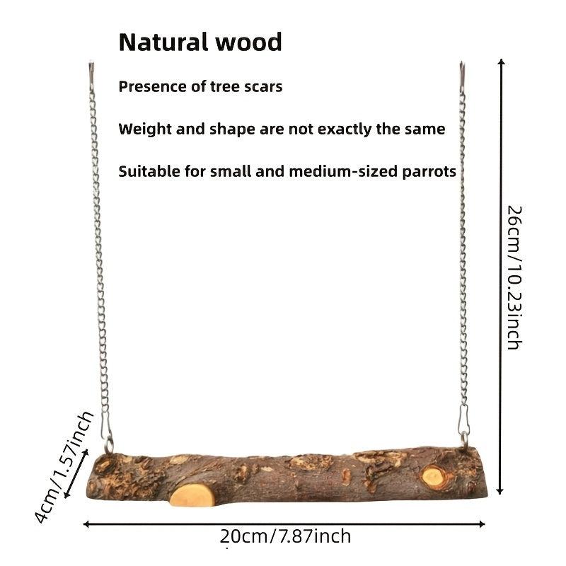 Wooden Bird Swing Toy for Parrot Cage Play