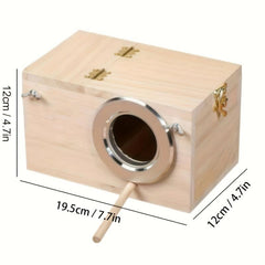 Solid Wood Parrot Breeding Box Spacious Nesting Cage
