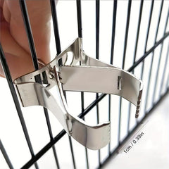 2pcs Bird Cage Food Fruit Vegetable Clips Stainless Steel Bird Feeder Device