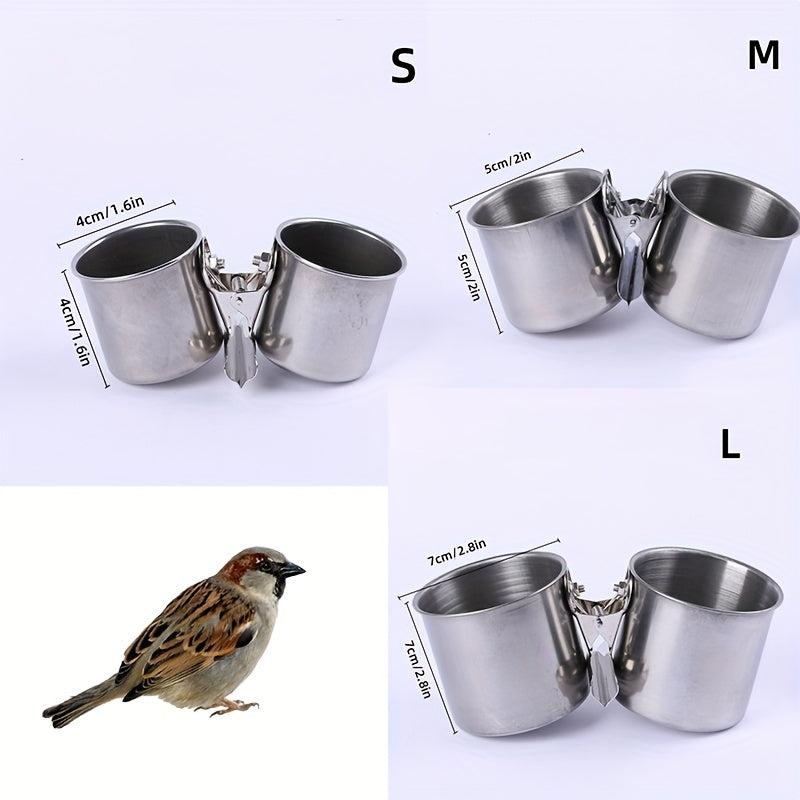 Metal Bird Feeder with Cage Clip and Dispenser