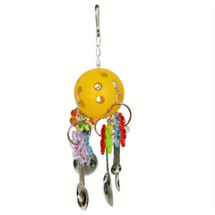 Interactive Parrot Toy Spoon Fun Bird Cage Swing Toy