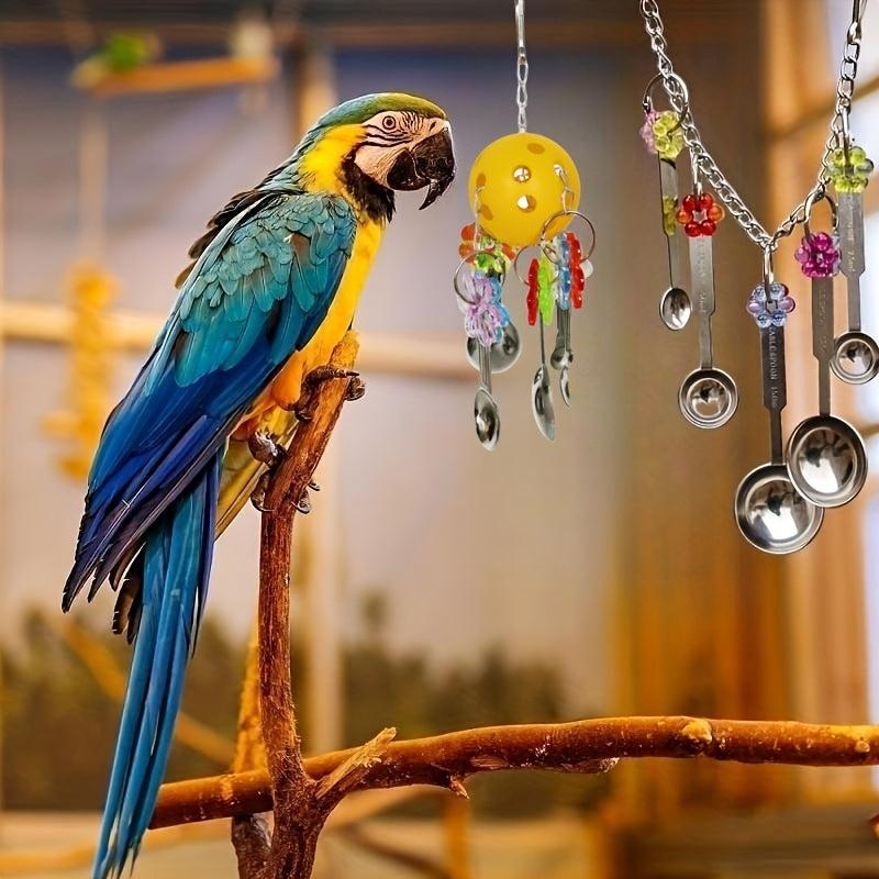 Interactive Parrot Toy Spoon Fun Bird Cage Swing Toy