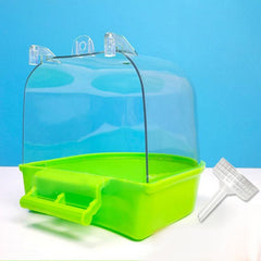 Transparent Parrot Bath Box Hanging Shower