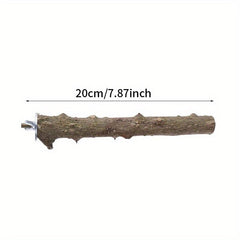 Wood Parrot Perch w/ Grinding Pepper for Claw Health